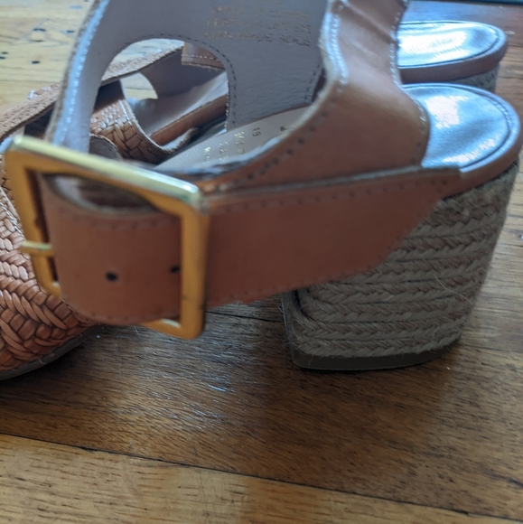 Marroqui Sanchez Woven Leather Sandals w/ Block Heels - Picture 4 of 9